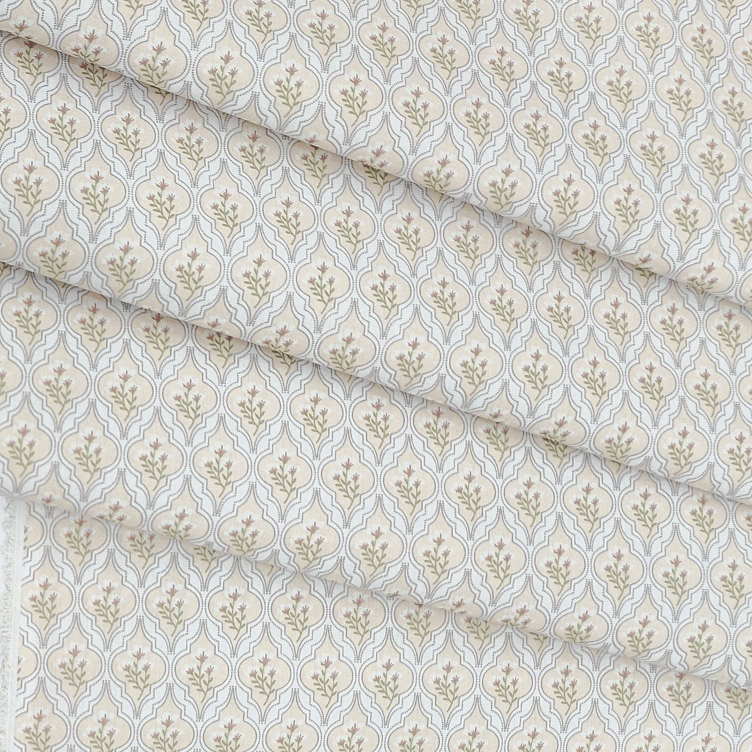 Shirt n Kurta Fabric Stiff Pure Cotton Premium Digital Printed Colour Tan Brown